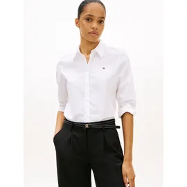 Tommy Hilfiger REGULAR fit Hemdbluse mit Logo-Stitching, Weiss, 46,
