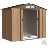 Outsunny Metallgerätehaus 2,13 x 1,27 x 1,85 m gelb