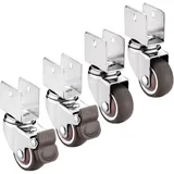 U-förmige Halterung Möbelrollen Räder,Lenkrollen 25mm 32mm,Staubdicht/Leise,Gummi-schwenkrollen Mit Bremse,Transportrollen,Rollen Für Möbel 4 Stück,Mit Bolzen Und Muttern,2Nobrakes+2Brakes-32mm/U18