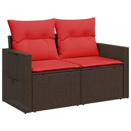 vidaXL Sofa Set 7-tlg. Braun/Rot Loungesofa