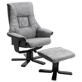 Homcom Relaxsessel mit Hocker Mikrofaser 100 x 100 x 100 cm