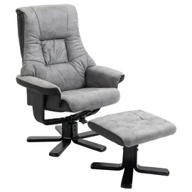 Homcom Relaxsessel mit Hocker Mikrofaser 100 x 100 x 100 cm