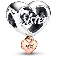 Pandora Love You Sister Herz Charm Silber 782244C00