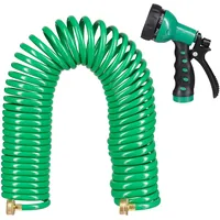 Relaxdays Spiralschlauch Wasser, bis 20 m ausziehbar, flexibler Gartenschlauch