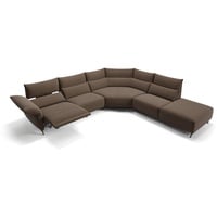 Sofanella 2-Sitzer Stoff Cuneo, Relaxsofa, Designsofa, Designer Couch, Italienisches Sofa, 2er Sofa braun