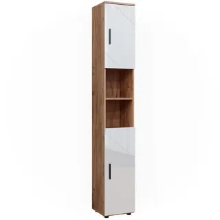Vicco Badschrank Irma 30 x 192 cm mit Türen, und offenen Fächern