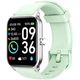 Smartwatch (Anrufe tätigen und empfangen), 1.8" Smartwatch Damen mit Alexa integriertem Herzfrequenzmesser/Schlaf/SpO2, Smartwatch mit Nachrichtenbenachrichtigungen, IP68 wasserdicht, 100+ Sportmodi