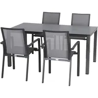 Siena Garden Dining-Set Velia 5-teilig 4 x Sessel 1 x Lofttisch