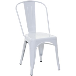 Stuhl MCW-A73, Bistrostuhl Stapelstuhl, Metall Industriedesign stapelbar ~ weiß