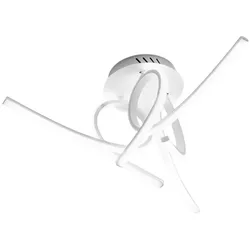 Gea Luce Moderne LED-Deckenleuchte Tosca 45W 2500lm warmes Licht 3000K, satiniertes weißes Aluminium, opaler Diffusor, IP20, künstlerisches Design