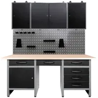 Ondis24 ONDIS24, schwarz (anthrazit, schwarz, grau), B:160cm H:205cm T:60cm, Metall, Werkbänke, 160 cm