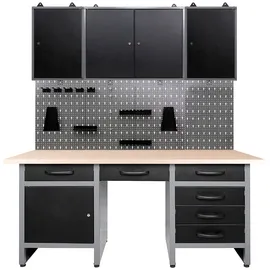 Ondis24 ONDIS24, schwarz (anthrazit, schwarz, grau), B:160cm H:205cm T:60cm, Metall, Werkbänke, 160 cm
