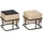 [en.casa] Hocker, Multifunktionaler stapelbarer Sitzhocker Tas 2er Set quadratisch Beige