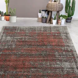 Teppich ANDIAMO "Campos", orange (grau, coral), B:160cm H:10mm L:230cm, Polypropylen (PP), Teppiche, Kurzflor, modernes Design, Wohnzimmer