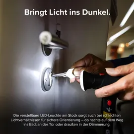 DR-HO'S Get Up & Go Gehstock mit LED-Licht und Alarmknopf klappbar höhenverstellbar Dunkelblau