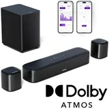 Ultimea Aura A50 Pro Soundbar 5.1-Kanal Soundbar mit Dolby Atmos (HDMI eARC/OPT/AUX/BT, 280 W, Mit Subwoofer und 2 Surround-Lautsprecher, App-Steuerung) schwarz