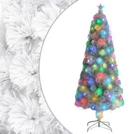 vidaXL Künstlicher Weihnachtsbaum mit Beleuchtung Weiß 210 cm