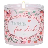 Butzon & Bercker Teelichthalter Von Herzen für dich Glas Rosa