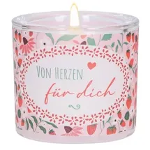 Butzon & Bercker Teelichthalter Von Herzen für dich Glas Rosa