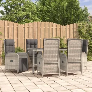 vidaXL Garten-Essgruppe 7-tlg. Grau
