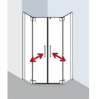 Kermi Pasa XP Fünfeck-Duschkabine mit Pendeltür 90 x 90 cm PXF47090201AK