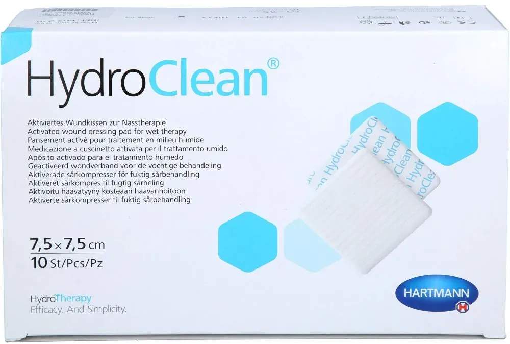 HYDROCLEAN Kompressen 7,5x7,5 cm steril 10 St