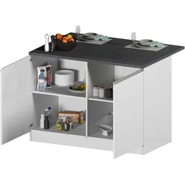 kochstation Unterschrank Kücheninsel KS-Sole 125 x 0 x 0 cm Weiß
