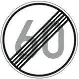 Neutrale Produktlinie Verkehrsschild 278-60 Ronde 60 cm Ende 60 km/h