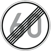 Neutrale Produktlinie Verkehrsschild 278-60 Ronde 60 cm Ende 60 km/h