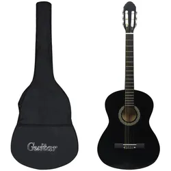 Klassikgitarre für Anfänger mit Tasche Schwarz 4/4 39