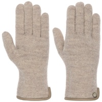 Roeckl Handschuhe Damen Wolle Leder-Paspel Natur