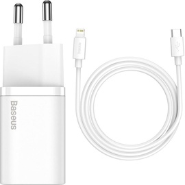 Baseus Super Si Set Quick Charger (20 W, Quick Charge 3.0), USB Ladegerät für Mobilgeräte Universal Weiß AC Schnellladung Indoor