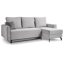 xonox Schlafsofa L-Form rechts Cord 2-Sitzer Hellgrau