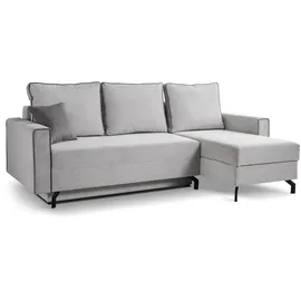 xonox Schlafsofa L-Form rechts Cord 2-Sitzer Hellgrau