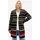 sheego Strickjacke in Dunkelbeige-Lila-Orange-Schwarz L