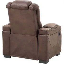 Atlantic Home Collection Relaxsessel Faris Federkern 95 x 110 x 98 cm Braun mit Getränkehalter und Staufach