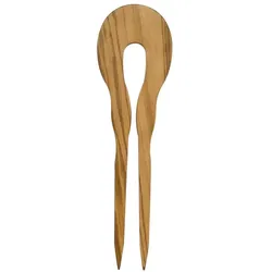 Holzhaarspieß - 2-zinkig Oliven natur 19cm