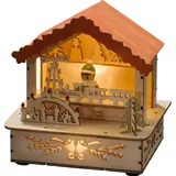 Konstsmide LED Holzsilhouette Marktstand 0,12 x 0,10 x 0,13 m orange