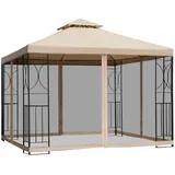 Outsunny Pavillon Festzelt Partyzelt mit 4 Ablagen 3 x 300 x 278 cm