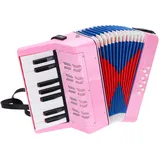 QUARKZMAN Akkordeon 17 Tasten 8 Bassknopf Ziehharmonika Spielzeug Mini Musikinstrument Leichtgewicht für Erwachsene Anfänger Bildung, Pink