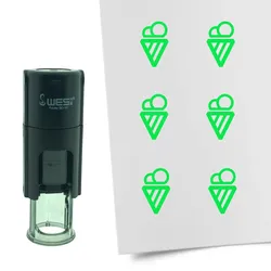 CombiCraft Selbstfärbender Stempel 'Eis' in der Farbe Grün, Ø10mm