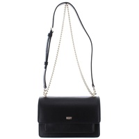 DKNY Bryant Small Flap Bag with an Adjustable Chain Strap in Sutton Crossbody, Black/Gold