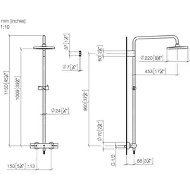 Dornbracht Showerpipe mit Brause-Thermostat Chrom 34459979-00