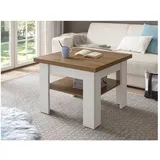 Lomadox Couchtisch Beistelltisch im Landhausstil PISA-61 in Pinie weiß und Eiche hell, b/h/t ca.: 70/53/70 cm