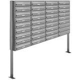 AL Briefkastensysteme 33 Fächer Premium Edelstahl Stand Briefkasten Anlage für Post A4 modern, robust, wetterfest, Artikelnummer: 132V33S4