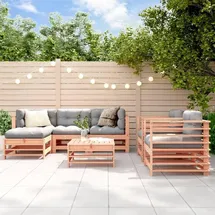 vidaXL Garten-Lounge-Set 7-tlg. Massivholz Douglasie braun