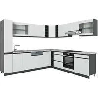 Vicco Winkelküche R-Line L-Form 257 x 277 cm Weiß/Anthrazit