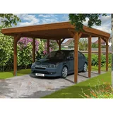 SKANHOLZ Friesland Einzelcarport 3,97 x 5,55 m nussbaum inkl. EPDM-Dachfolie