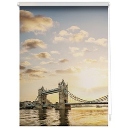 Lichtblick Rollo, ‎‎Klemmfix, 100x150 cm‎‎, Tower Bridge, rot weiß