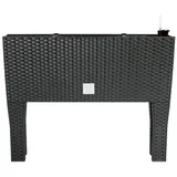 CASARIA Hochbeet Polyrattanoptik Anthrazit 60x25x46cm Bewässerungssystem